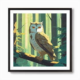 Owl In The Forest 49 Art Print