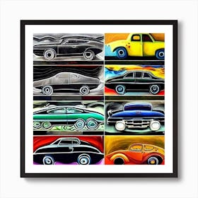 Collection Of Vintage Cars Art Print