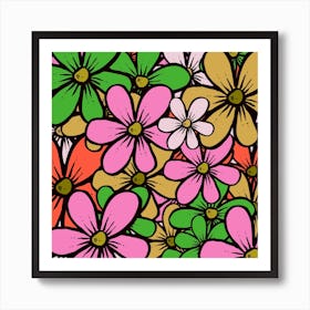 Flower Background Vector Art Print