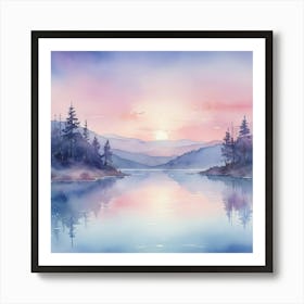 Watercolor Landscape Painting 5 Art Print