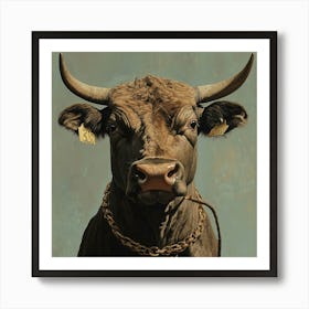 Bull With Chain Art Print