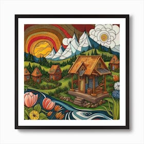 Small mountain village 28 Art Print