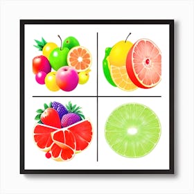 Set Of Fruits Art Print