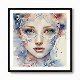 Watercolor Of A Girl 20 Art Print