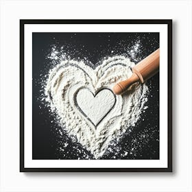 Heart Shape Of Flour Art Print