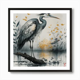 Blue Heron Art Print