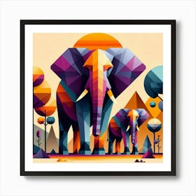 The Allies Elephants In The Forest Art Print