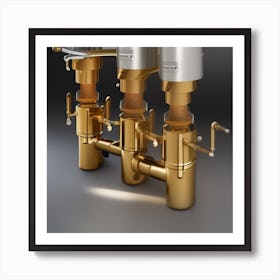 Three Gold Water Dispensers Art Print