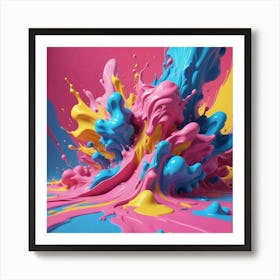 Colorful Paint Splash Art Print