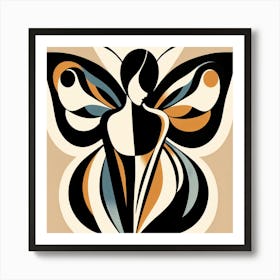 Elegant Modern Abstract Butterfly Woman Art Print