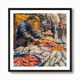 Van Gogh Style: The Fishmonger Series 1 Art Print