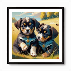 Playful Puppies Art Print