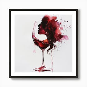 Watercolor Painting Of A Wine Glass Art Print