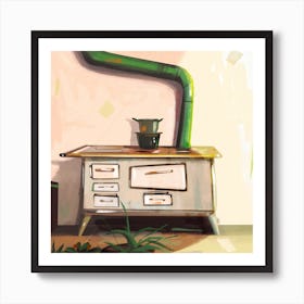 Stove In A Room Art Print