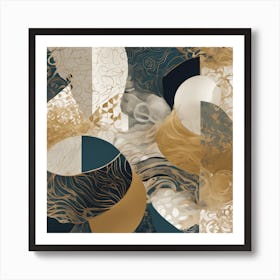 Abstract Gold And Black Art Print