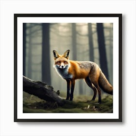 Red Fox In The Forest 32 Art Print