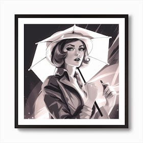 Woman With Umbrella Art Print