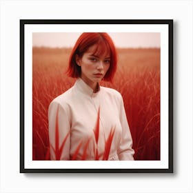 The red girl Art Print