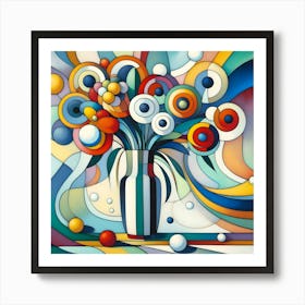 Abstract Flowers In A Vase 6 Art Print