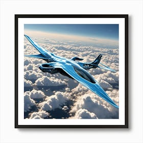 Futuristic High Altitude Spy Plane Cubism Style Art Print