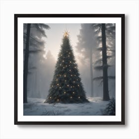 Christmas Tree In The Forest 114 Art Print