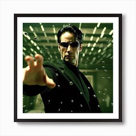 Armadiler Neo From Matrix Movie Stoping Bullets With His Hand Ee9f2384 A699 434a A89f 64fe6670966c Art Print