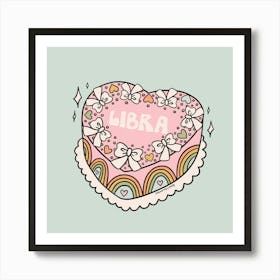 Libra Heart Cake Art Print