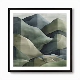 Japanese Watercolour Of Mount Hotaka 4 Art Print