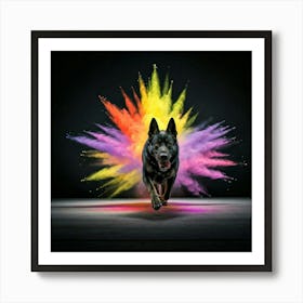 Rainbow Dog stalking Poster