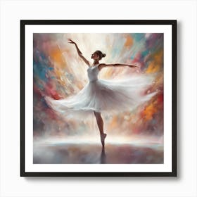 Ballerina In White Art Print