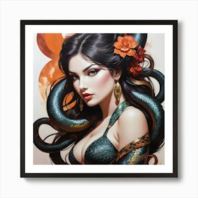 Snake Woman Art 03 Art Print