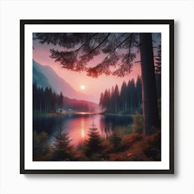 Sunset In The Mountains 138 Art Print