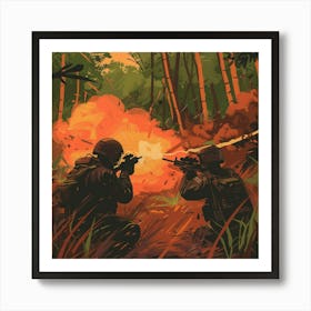 Soldier In A Forest Art Print