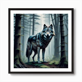 Wolf In The Forest 80 Art Print
