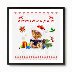 This Is My Christmas Pajama Yorkie Dog Funny Xmas Dog Lover Art Print