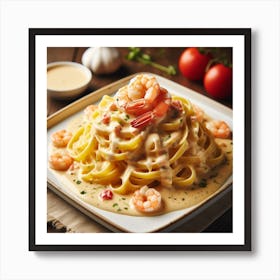 Pasta With Shrimp 2 Art Print