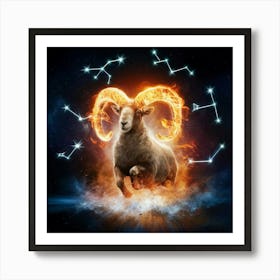 Zodiac Ram 34 Art Print