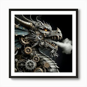 Steam Dragon Art Print