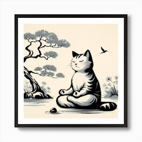 Meditating Cat 1 Art Print