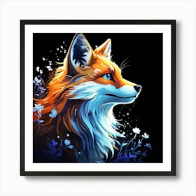 Fox With Blue Eyes Art Print