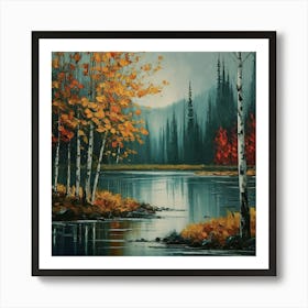 Autumn By The River Art Print