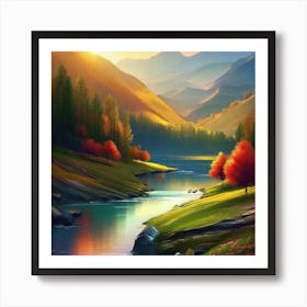 Sunset In The Mountains 23 Art Print