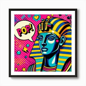 Pop Egyptian Pharaoh Djoserenma Art Print