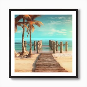 Pier Stock Videos & Royalty-Free Footage Art Print