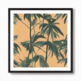 Tropical Tree On A Solid Background Simple pattern art, 115 Art Print