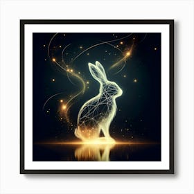 Rabbit In Space Art Print