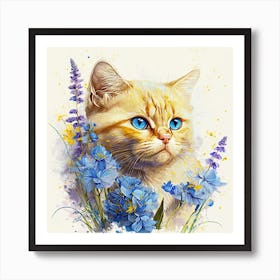 Traditional Pretty Kitty Art Print