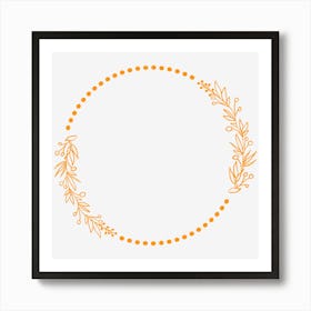 Frame With Leaves Art Print