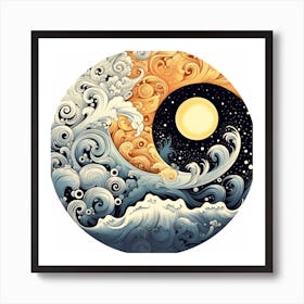 Great Wave Yin Art Print