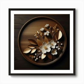 Gold And White Flowers Poster